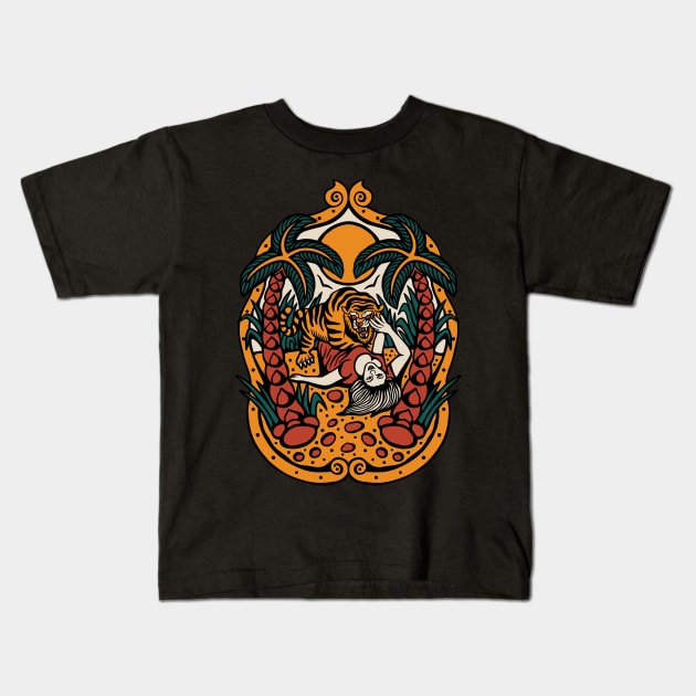 WildLife traditional tattoo Kids T-Shirt by Abrom Rose